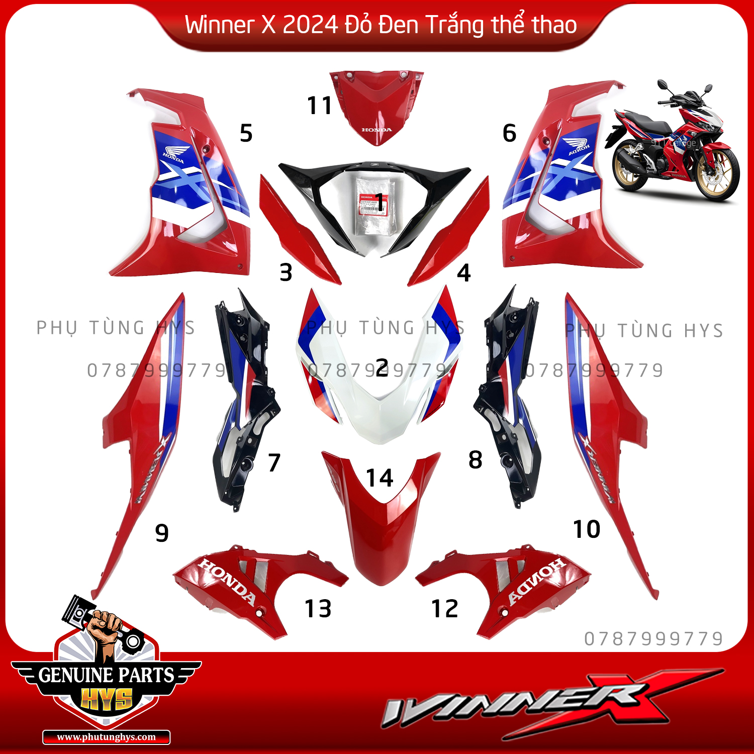 DÀN ÁO WINNER X V4 14 MÓN ĐỎ TRẮNG XANH  2024 ABS