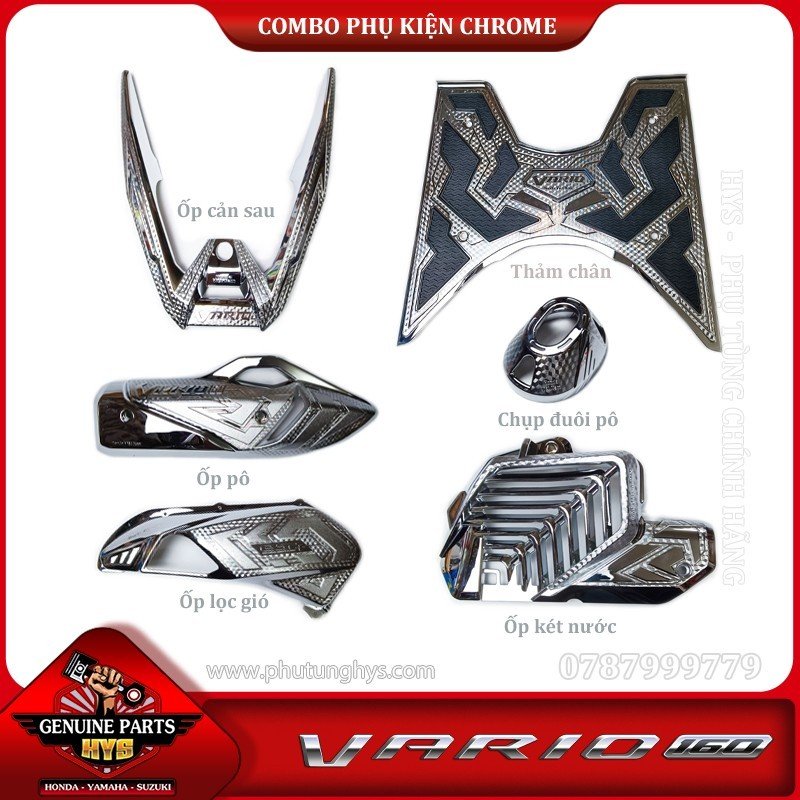 COMBO PHỤ KIỆN TRANG TRÍ CHROME VARIO 160
