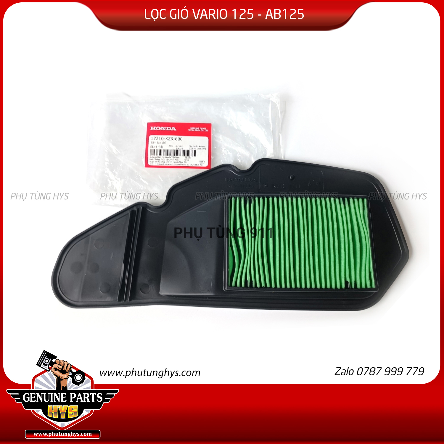 LỌC GIÓ VARIO 125/ AB125 (2012 - 2018) / SH MODE 2018