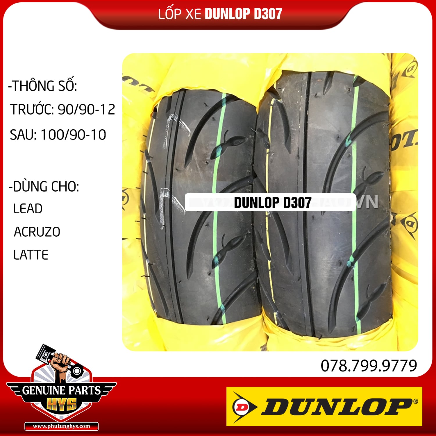 LỐP XE LATTE DUNLOP D307