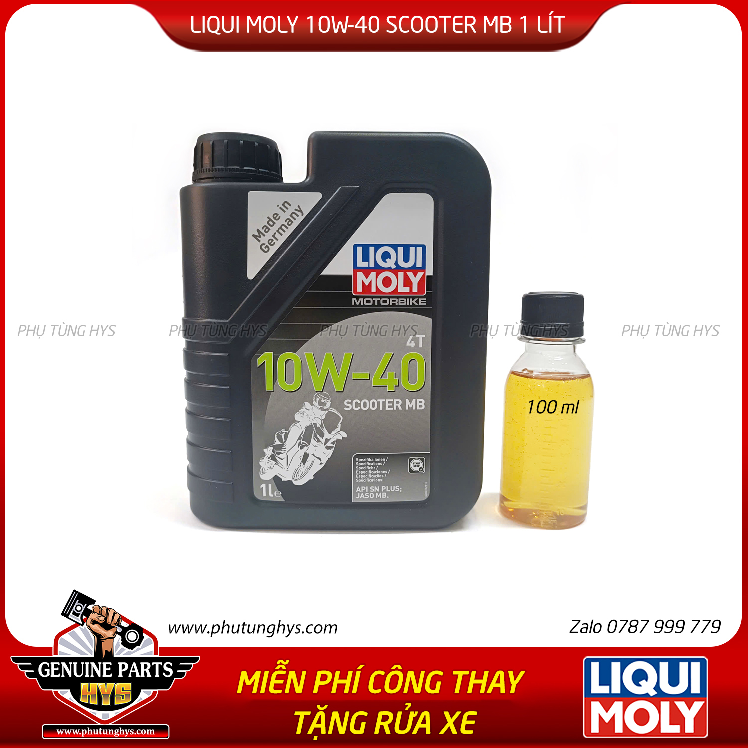 NHỚT LIQUI MOLY 10W40 SCOOTER MB 1LÍT