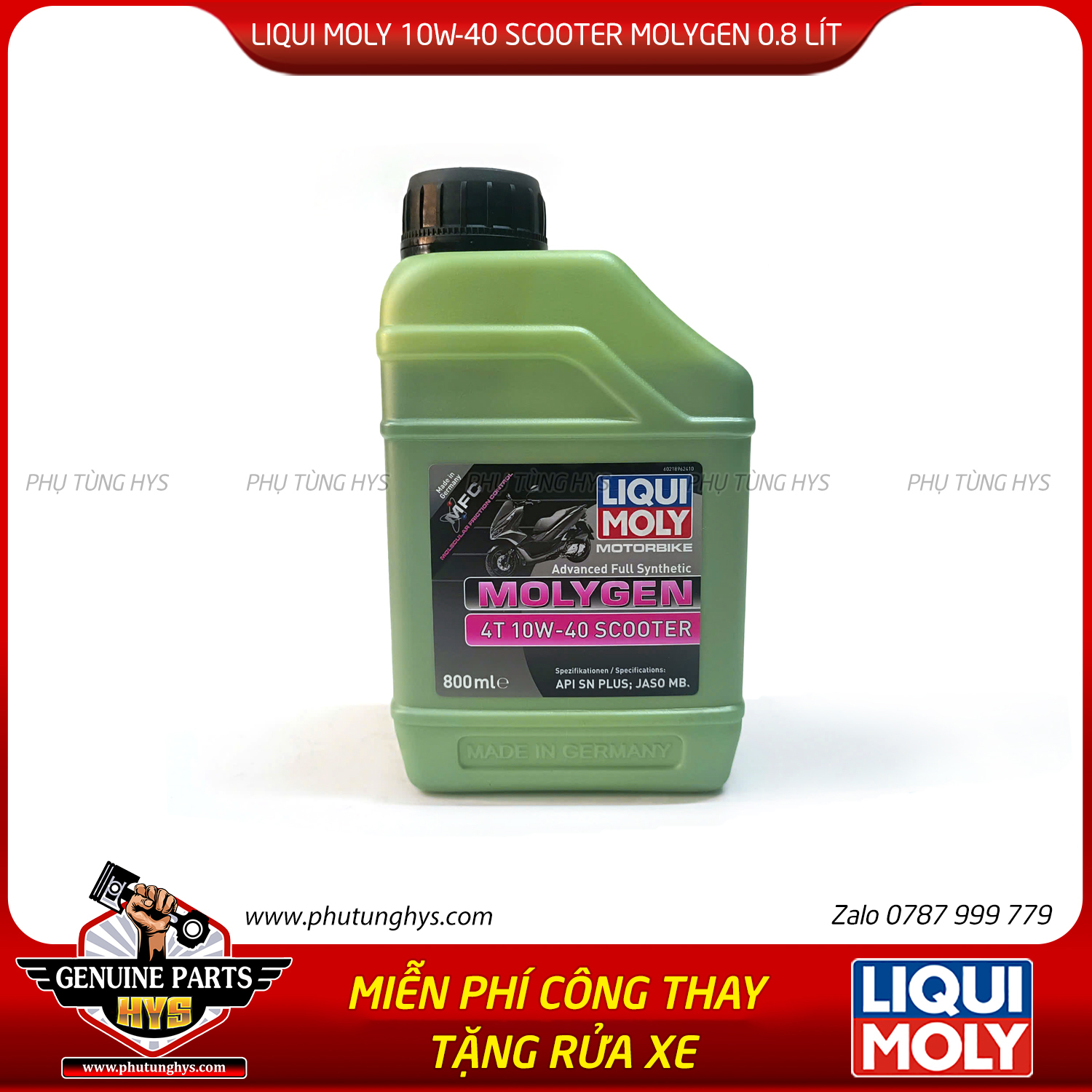 NHỚT LIQUI MOLY 10W40 MOLYGEN SCOOTER 800ML