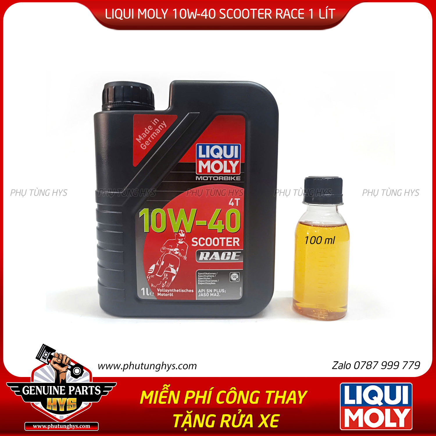 NHỚT LIQUI MOLY 10W40 SCOOTER RACE 1LÍT