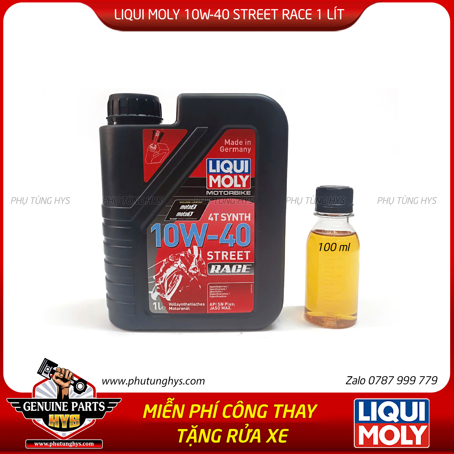 NHỚT LIQUI MOLY 10W40 STREET RACE 1LÍT