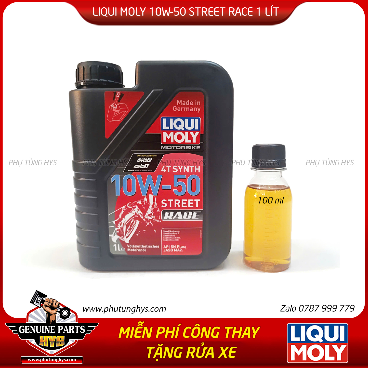 NHỚT LIQUI MOLY 10W50 STREET RACE 1LÍT