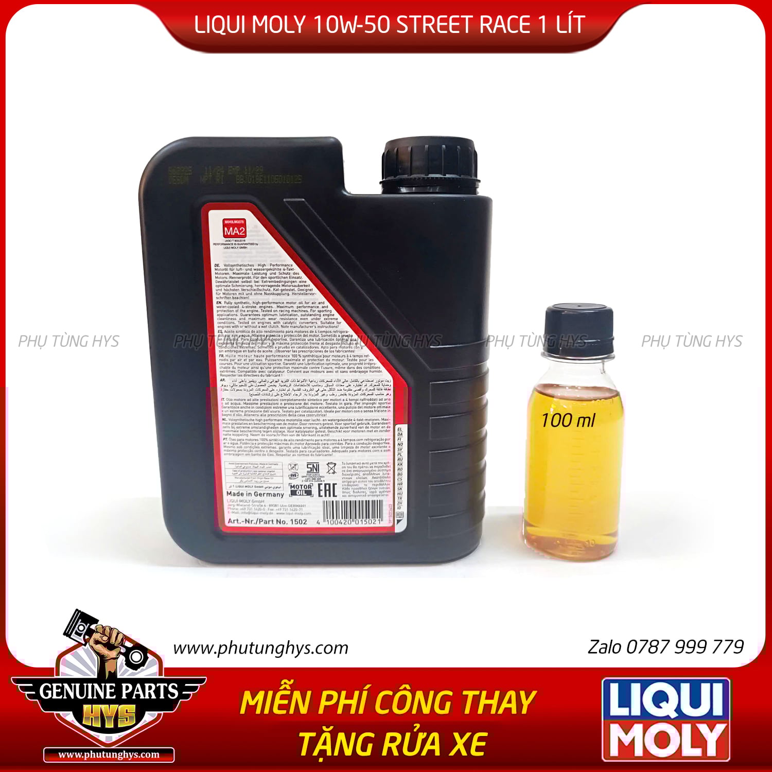 NHỚT LIQUI MOLY 10W50 STREET RACE 1LÍT
