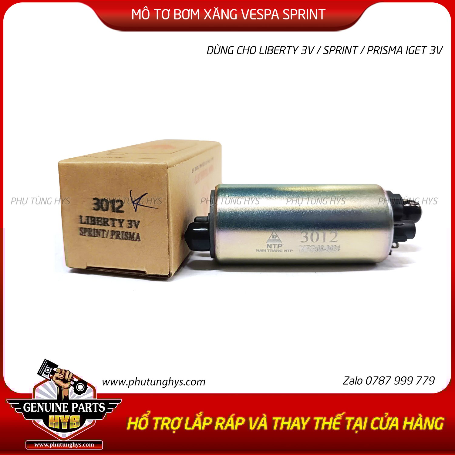 MÔ TƠ BƠM XĂNG LIBERTY 3V / VESPA SPRINT / PRISMA IGET 3V