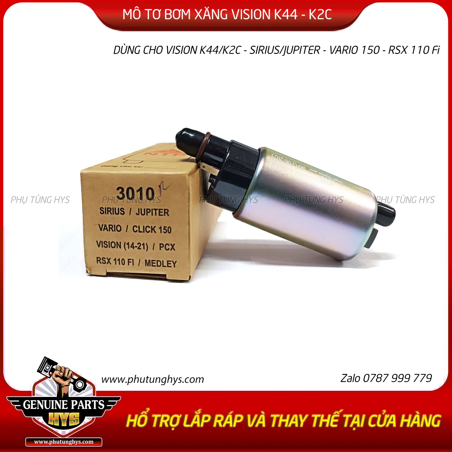 MÔ TƠ BƠM XĂNG VISION K44 / VISION K2C / PCX150 2014 / PCX 2020 / ADV 2020 / VARIO150 / RSX110 FI 2014 / JUPITERFI 2014-2020 / SIRUS110 2017-2020