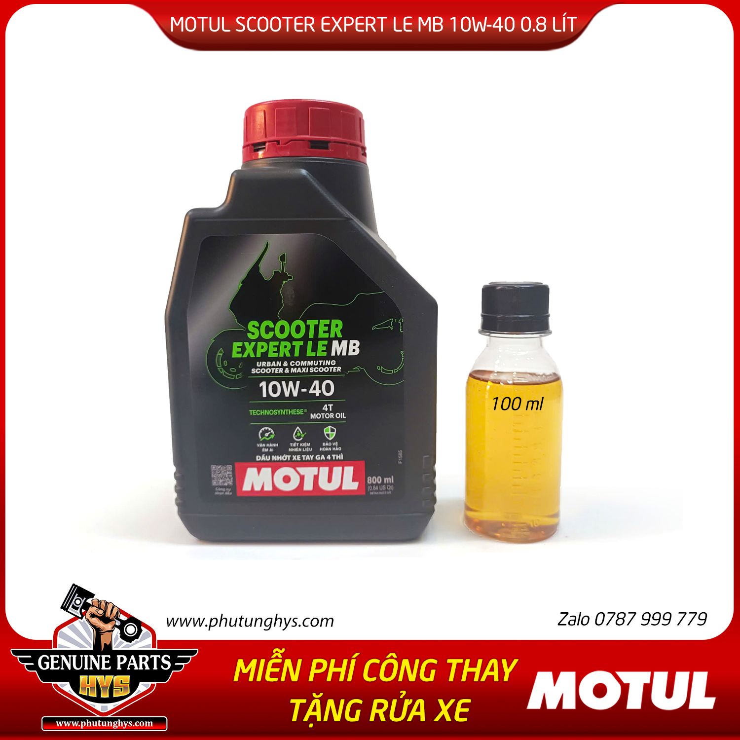 NHỚT MOTUL SCOOTER EXPERT 4T 10W40 0.8LÍT