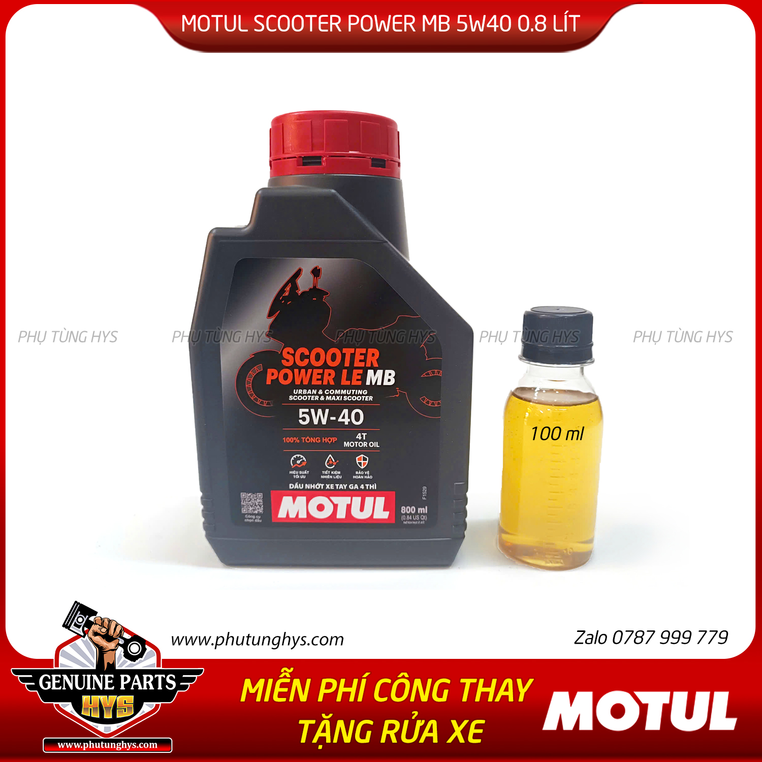 NHỚT MOTUL SCOOTER POWER MB 5W-40 800ML