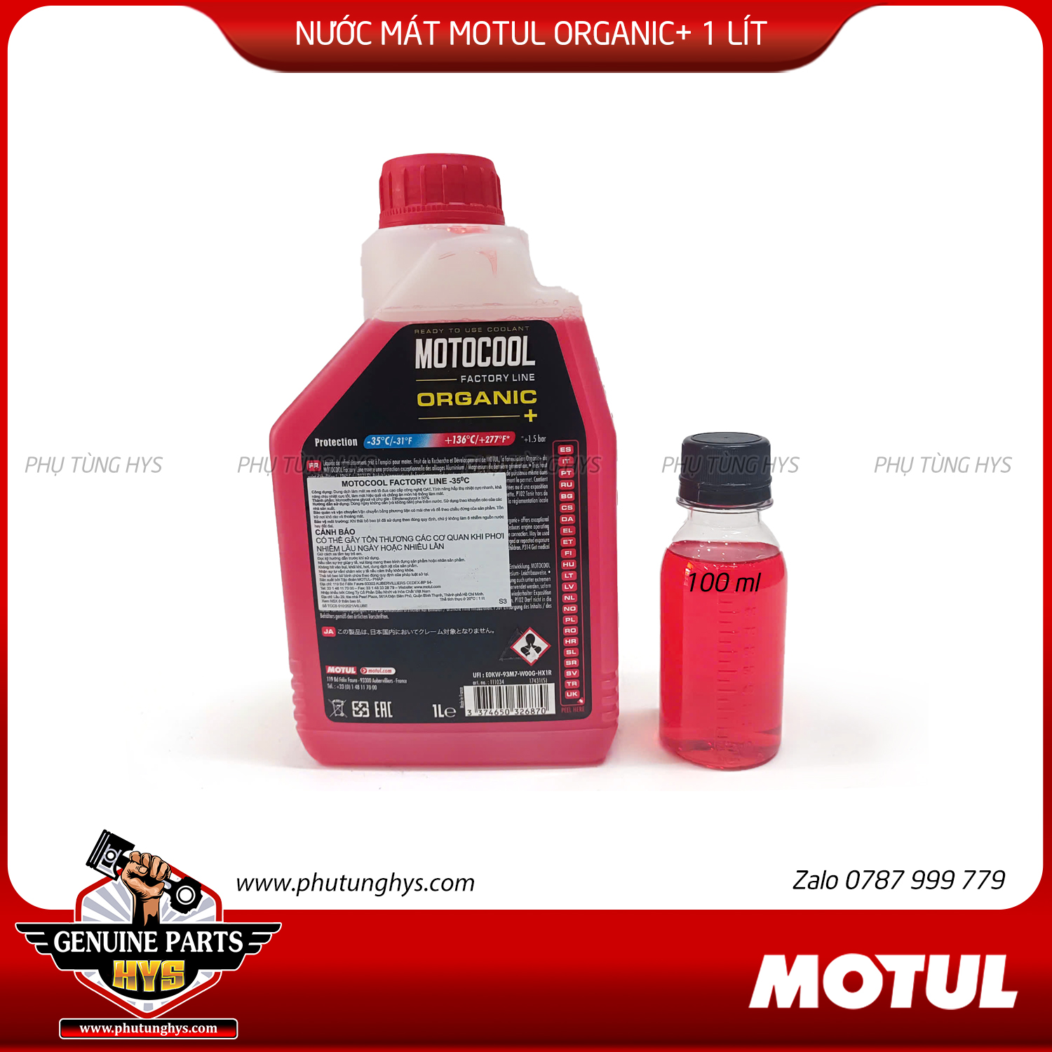 NƯỚC MÁT MOTUL MOTOCOOL FACTORY LINE ORGANIC 1LÍT