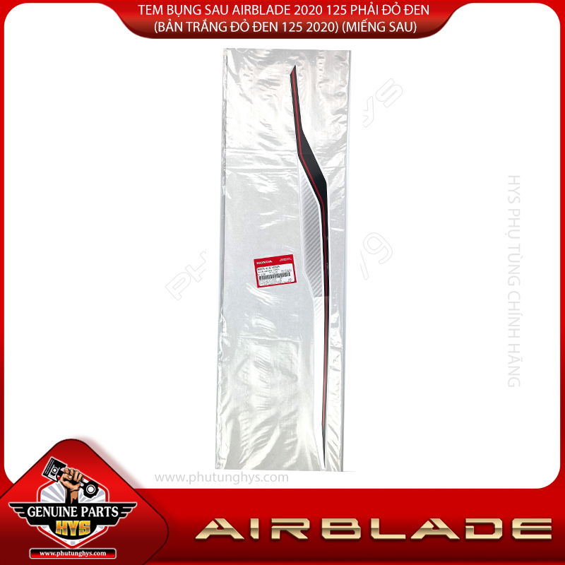 TEM BỤNG SAU AIRBLADE 2020 125 PHẢI ĐỎ ĐEN (BẢN TRẮNG ĐỎ ĐEN 125 2020) (MIẾNG SAU)