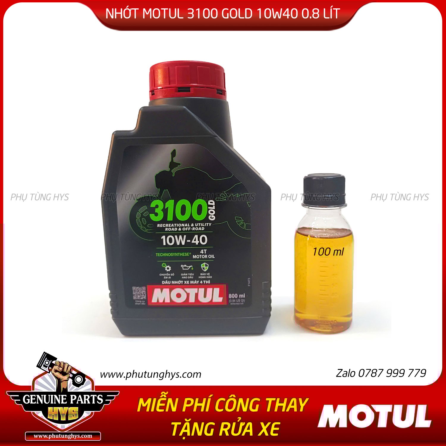NHỚT MOTUL 3100 GOLD 10W40 0.8LÍT