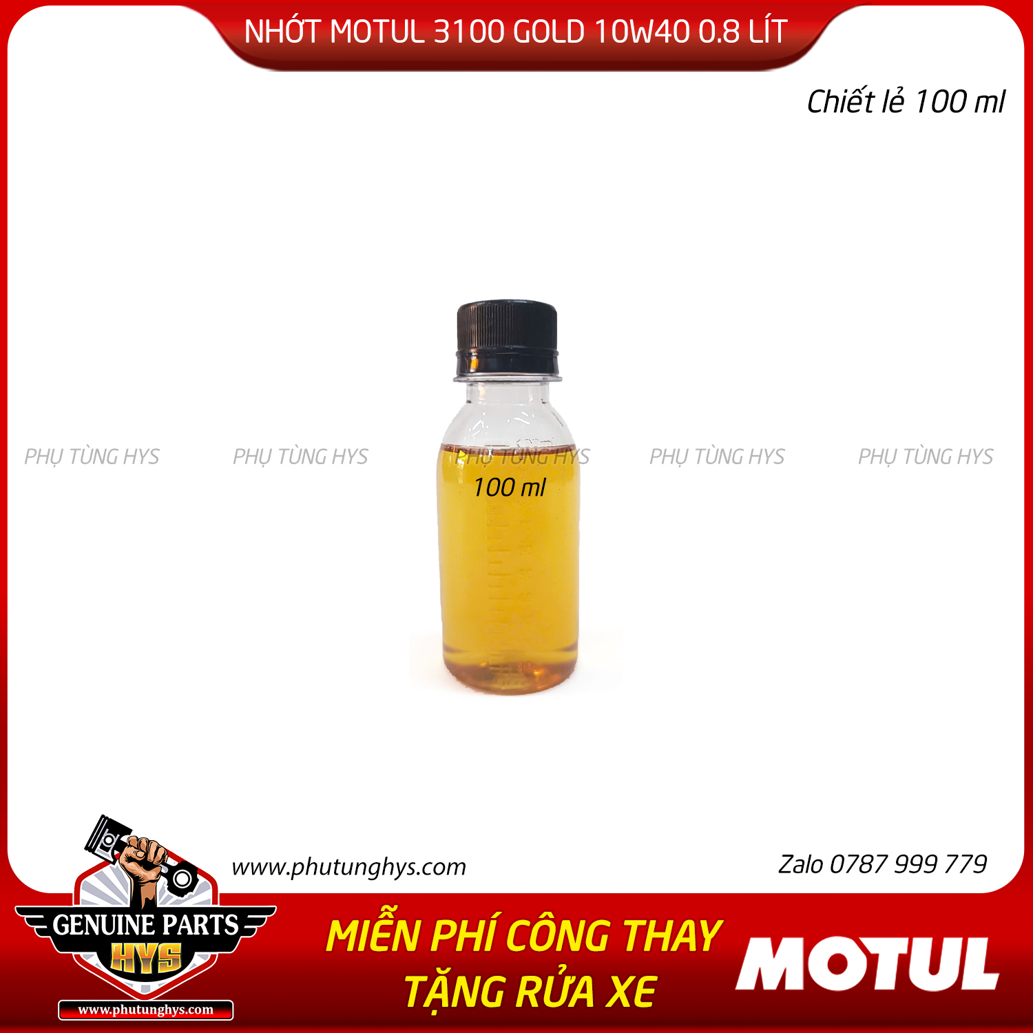 NHỚT MOTUL 3100 GOLD 10W40 0.8LÍT
