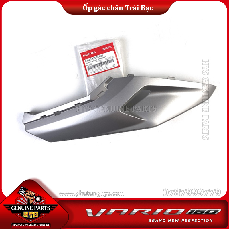 ỐP GÁC CHÂN VARIO 160 CLICK 160 K2S TRÁI XÁM BẠC