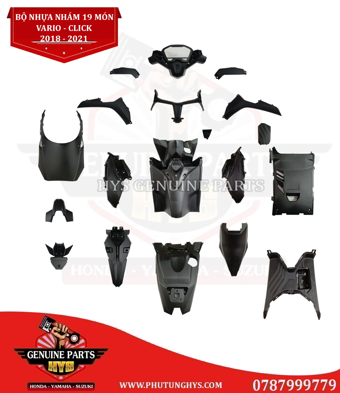 BỘ NHỰA NHÁM VARIO 2018 (19 MÓN)