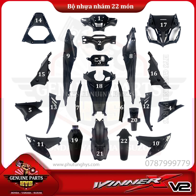 NHỰA NHÁM WINNER X V2 (22 MÓN)