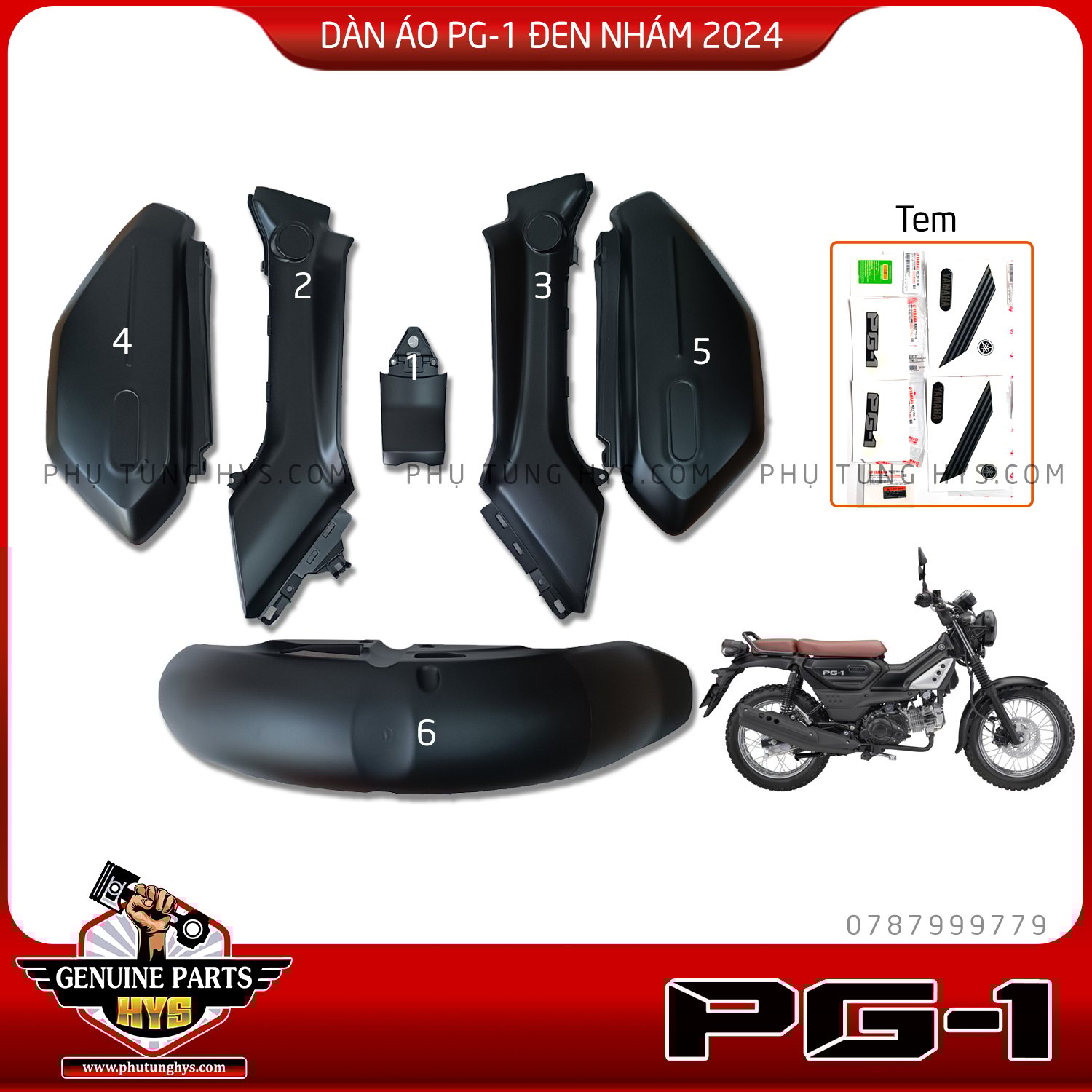 DÀN ÁO PG-1 ĐEN NHÁM 2024 (KÈM TEM)