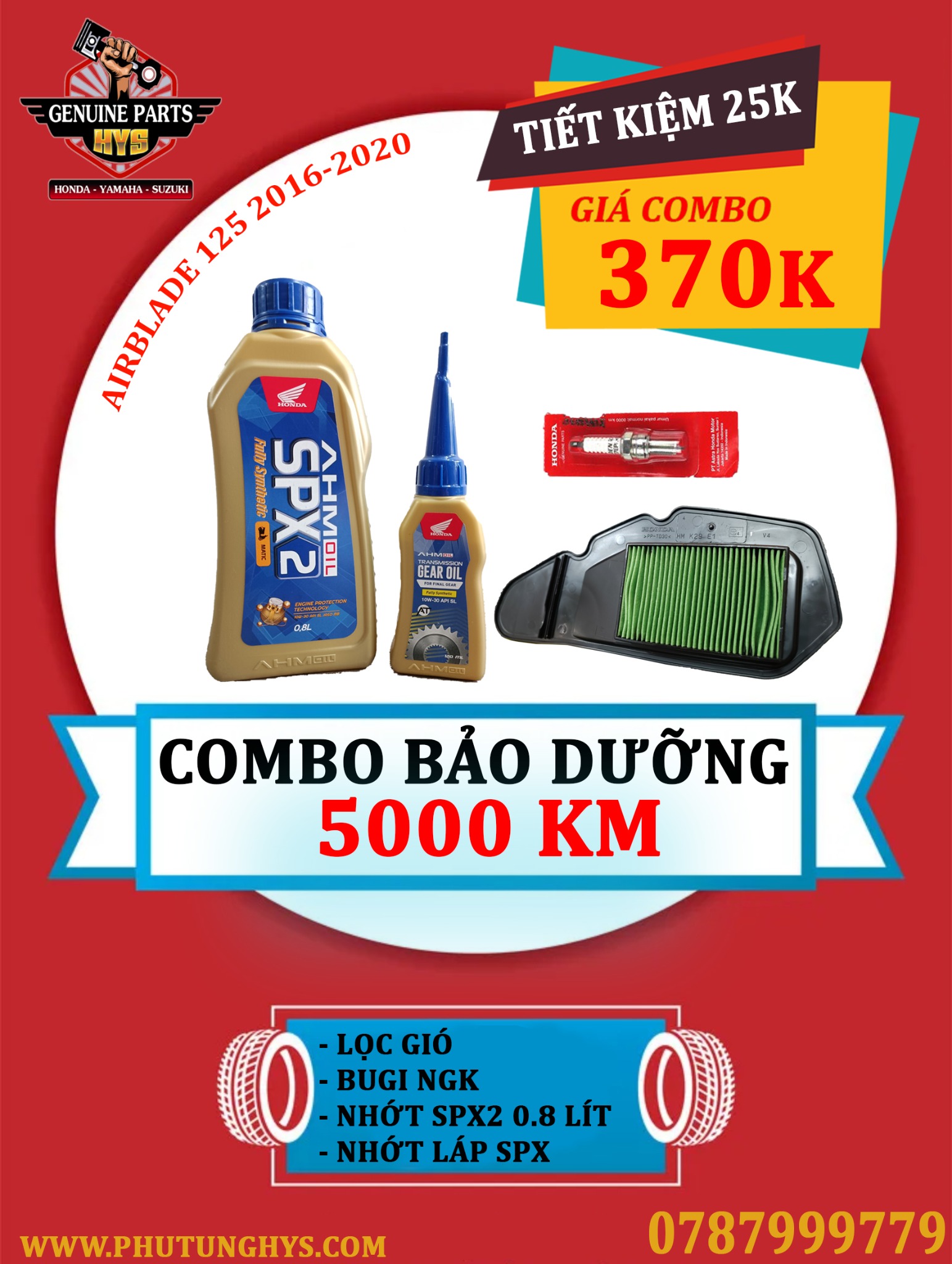 COMBO BẢO TRÌ BẢO DƯỠNG AB125 2016-2020