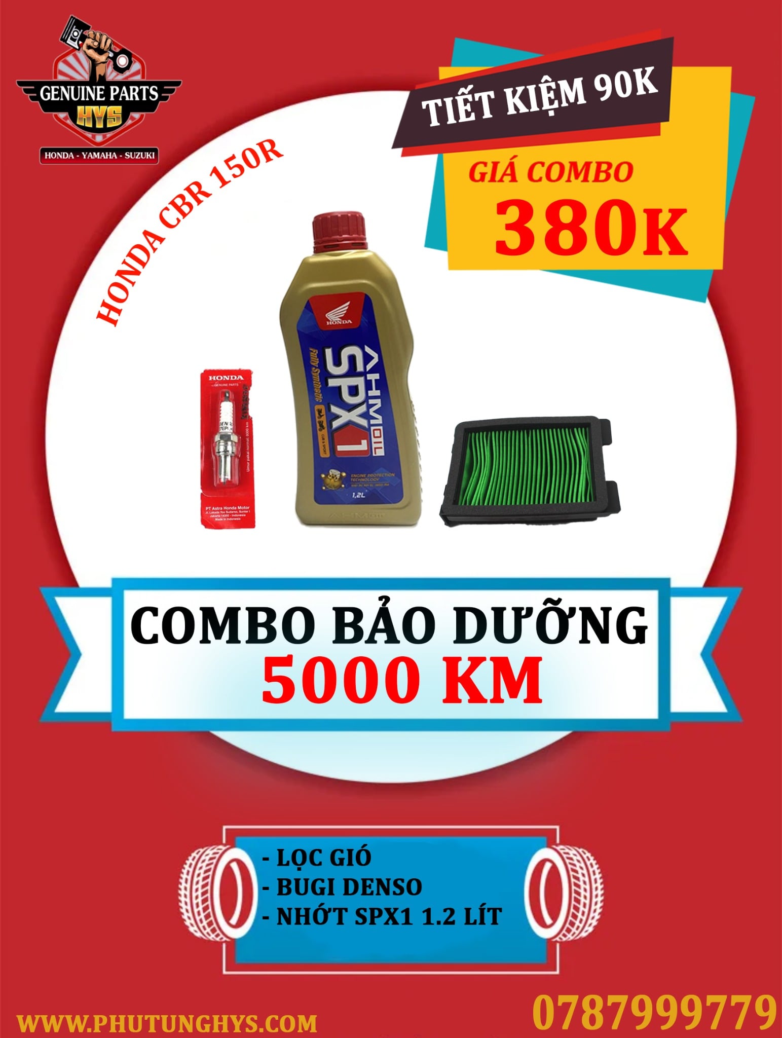 COMBO BẢO TRÌ BẢO DƯỠNG CBR150R 2017-2020