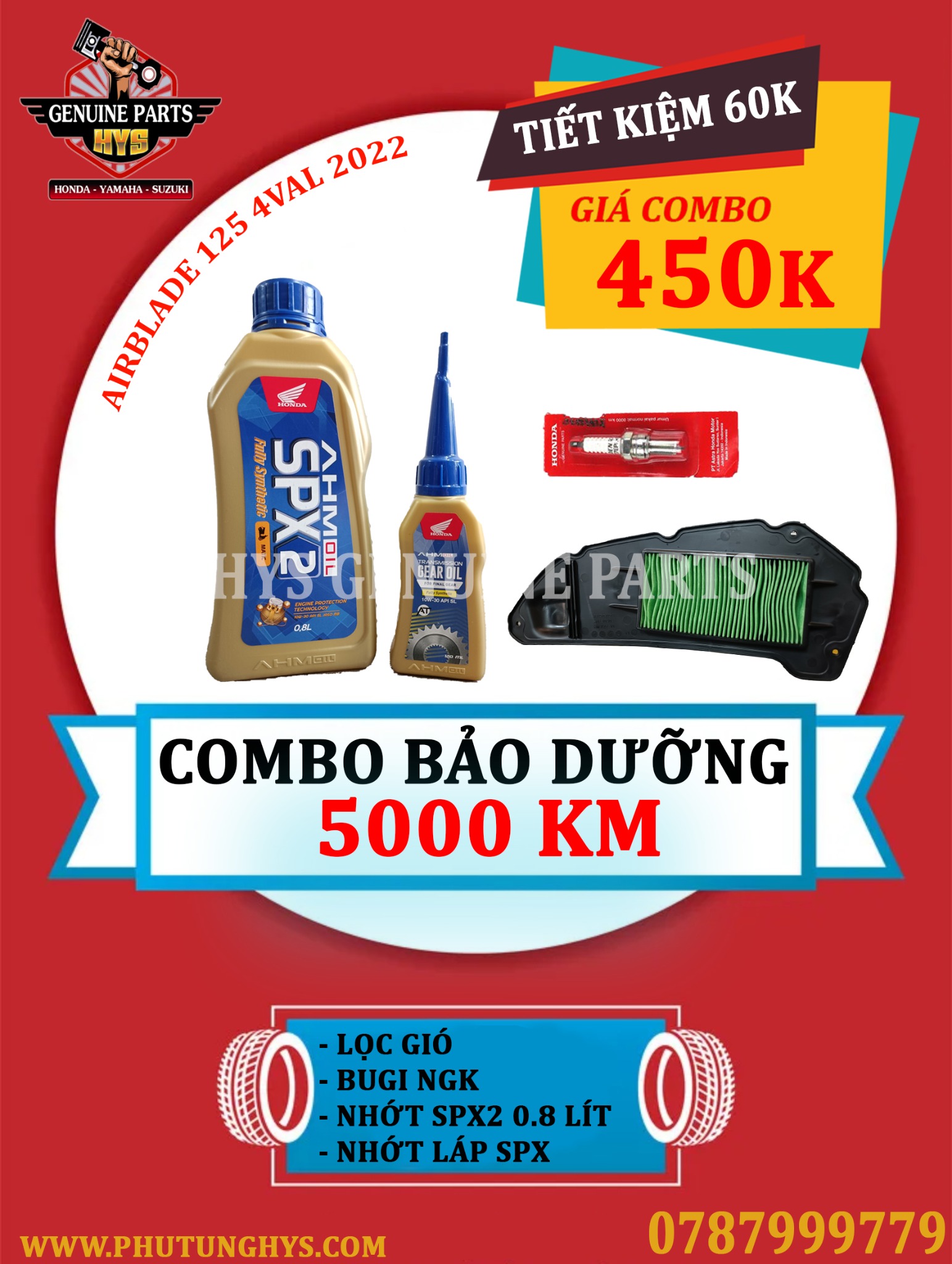 COMBO BẢO TRÌ BẢO DƯỠNG AB125 4VAL 2022