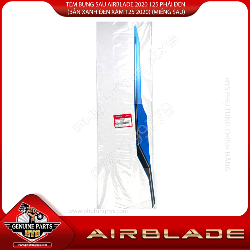 TEM BỤNG SAU AIRBLADE 2020 125 PHẢI ĐEN (BẢN XANH ĐEN XÁM 125 2020) (MIẾNG SAU)