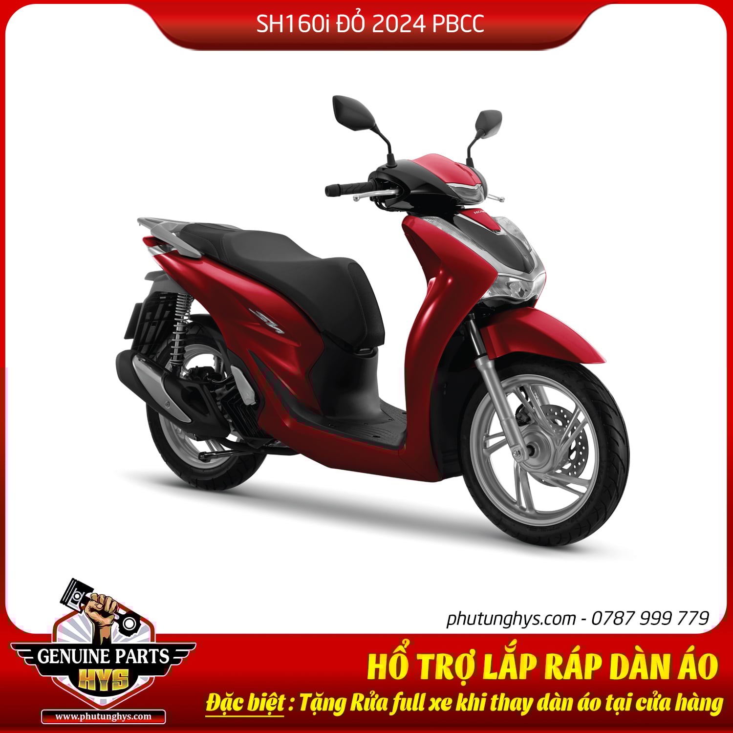 DÀN ÁO SH160i ĐỎ 2024 PHIÊN BẢN CAO CẤP