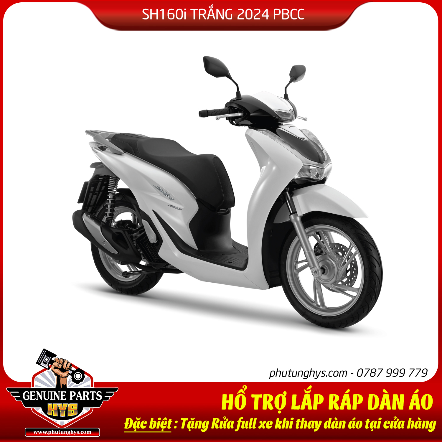 DÀN ÁO SH160i TRẮNG 2024 PHIÊN BẢN CAO CẤP