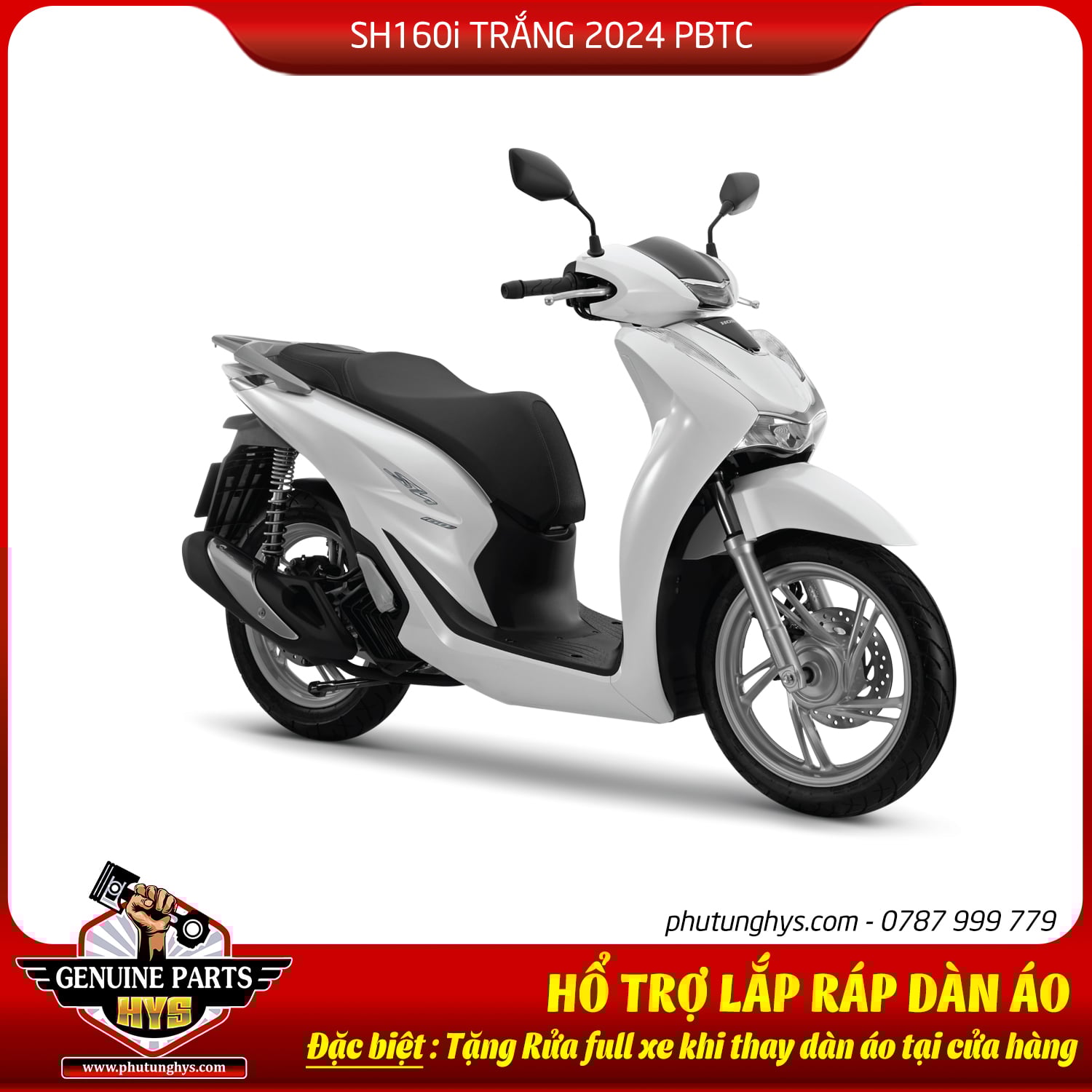 DÀN ÁO SH160i TRẮNG 2024 PHIÊN BẢN TIÊU CHUẨN 15 MÓN