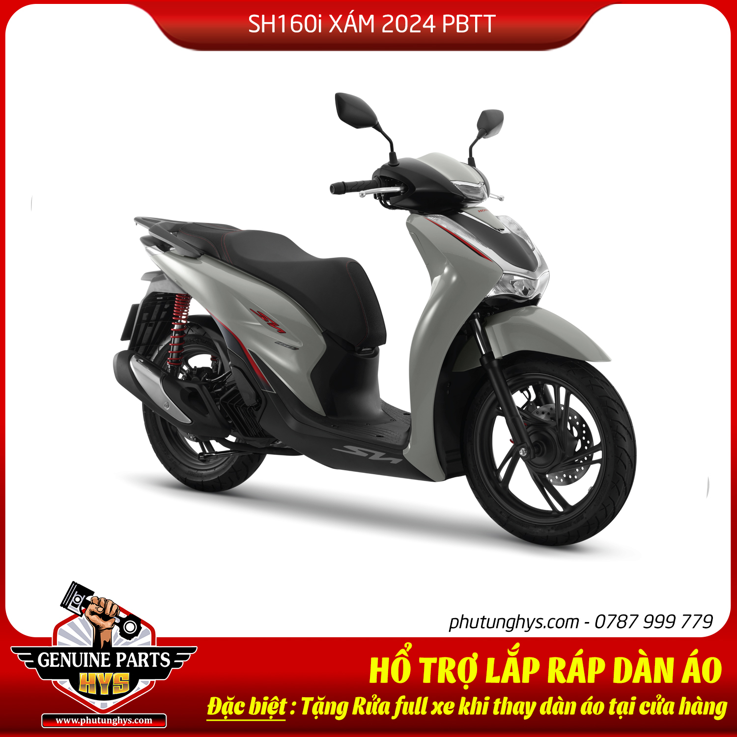 DÀN ÁO SH160i XÁM 2024 PHIÊN BẢN THỂ THAO