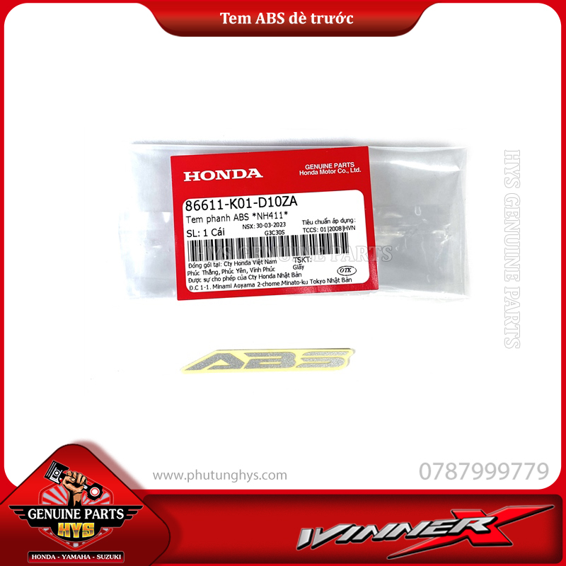 TEM ABS DÈ TRƯỚC WINNER X V2 X V3 (MÀU BẠC)