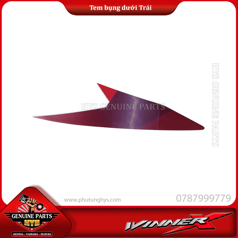 TEM BỤNG SAU DƯỚI TRƯỚC WINNER X V2 TRÁI (BẢN ĐỎ BẠC ĐEN 2019 ABS)
