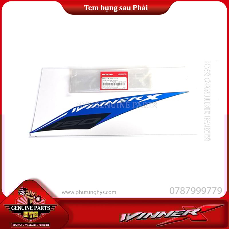 TEM BỤNG SAU WINNER X V2 PHẢI (BẢN ĐEN XANH 2020)