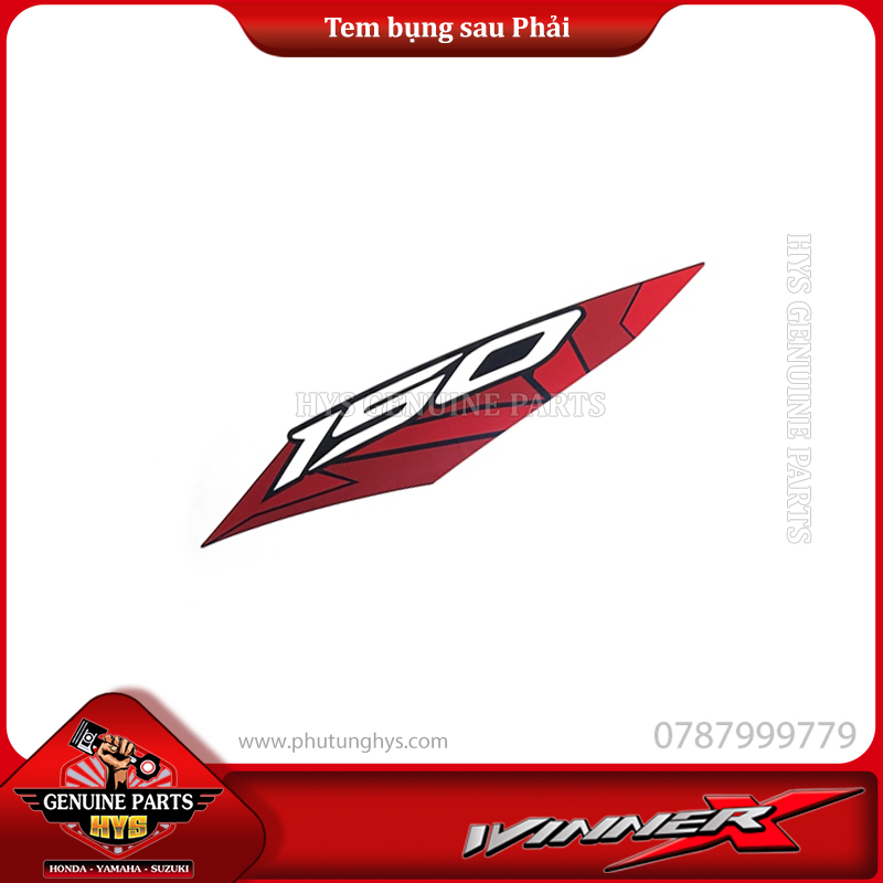 TEM BỤNG SAU WINNER X V2 PHẢI (BẢN ĐỎ ĐEN BẠC 2020 ABS)