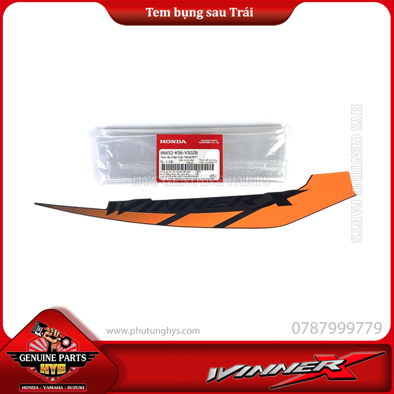 TEM BỤNG SAU WINNER X V2 TRÁI (BẢN CAM ĐEN 2019)