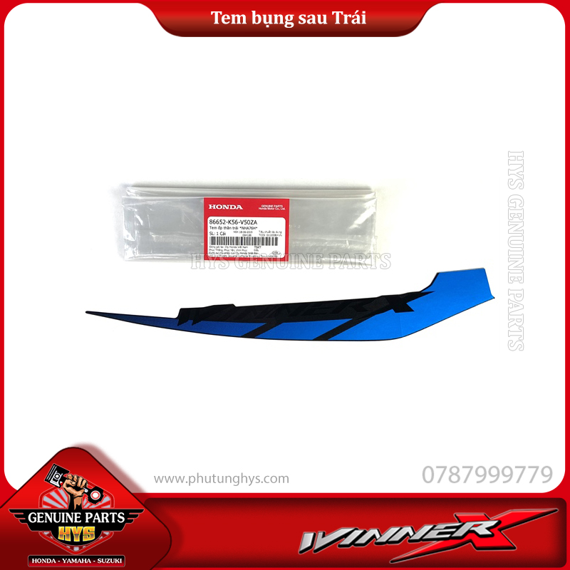 TEM BỤNG SAU WINNER X V2 TRÁI (BẢN ĐEN XANH 2019)