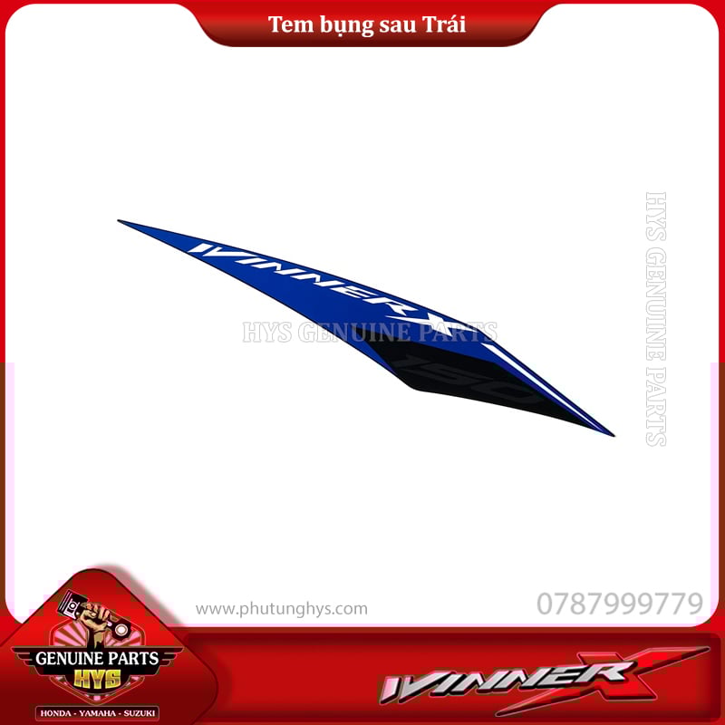 TEM BỤNG SAU WINNER X V2 TRÁI (BẢN ĐEN XANH 2020)