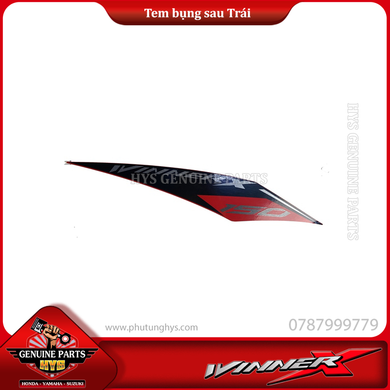 TEM BỤNG SAU WINNER X V2 TRÁI (BẢN ĐỎ ĐEN 2020)