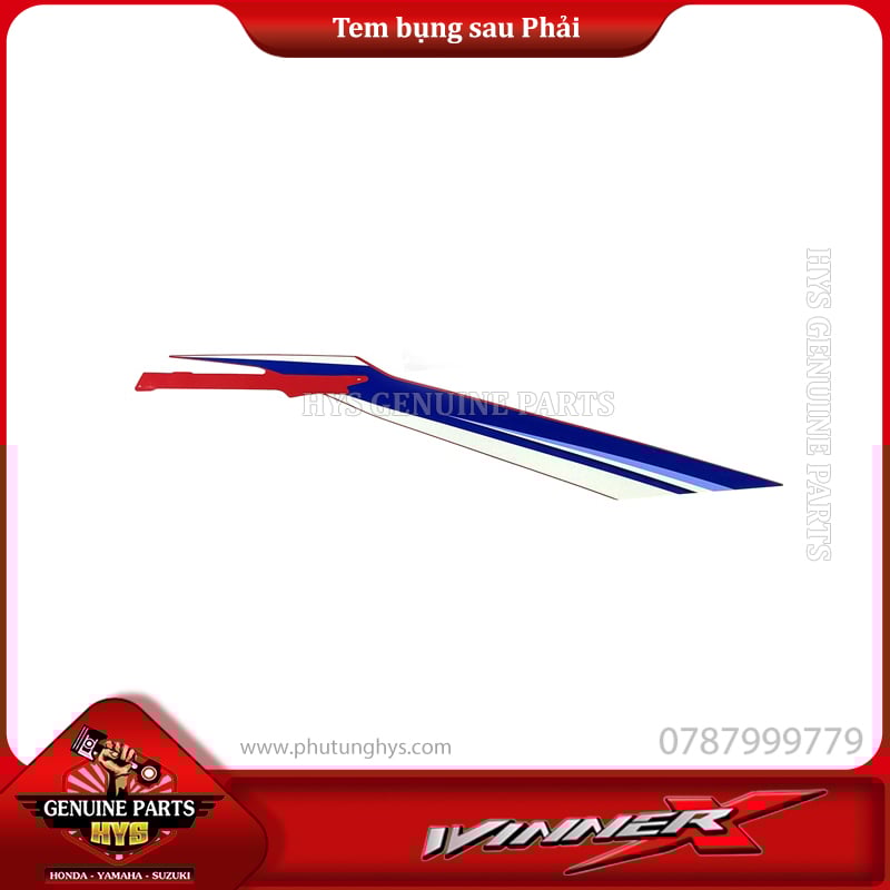 TEM BỤNG SAU WINNER X V3 PHẢI (BẢN ĐỎ ĐEN TRẮNG 2023 ABS)