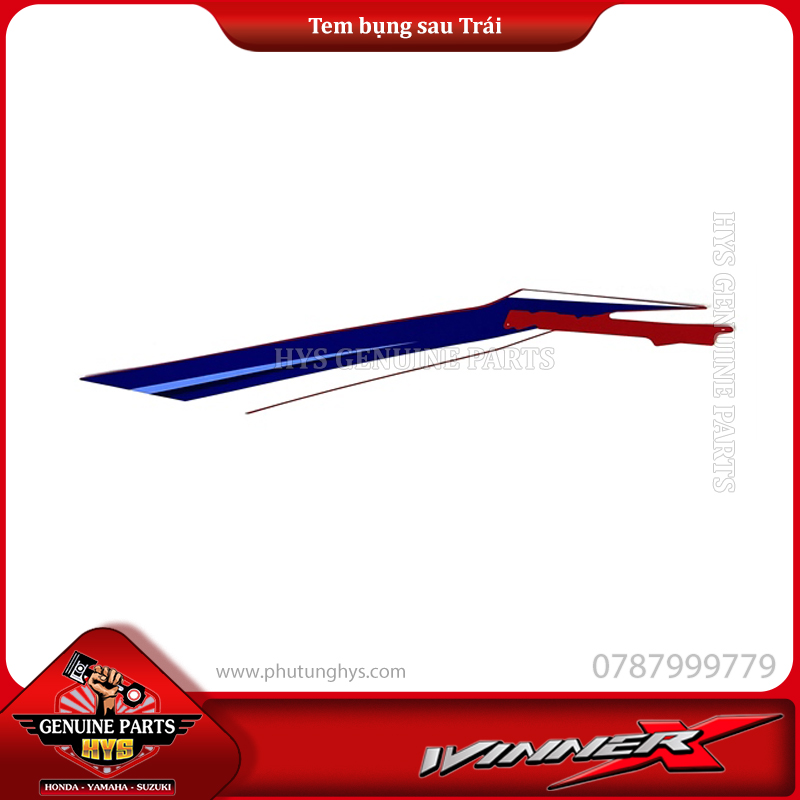 TEM BỤNG SAU WINNER X V3 TRÁI (BẢN ĐỎ ĐEN 2022 ABS)