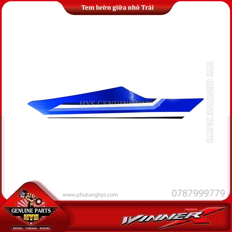 TEM LƯỜN GIỮA MIẾNG NHỎ WINNER X V3 TRÁI (BẢN ĐỎ ĐEN TRẮNG 2023 ABS)