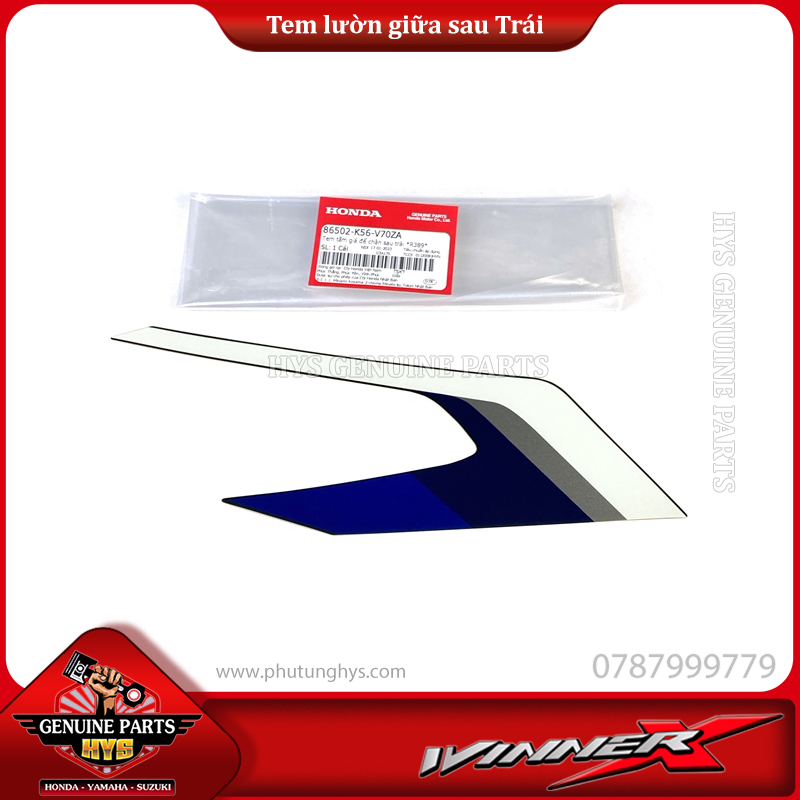 TEM LƯỜN GIỮA PHÍA SAU WINNER X V2 TRÁI (BẢN ĐỎ XANH TRẮNG ĐEN HRC 2020 ABS)