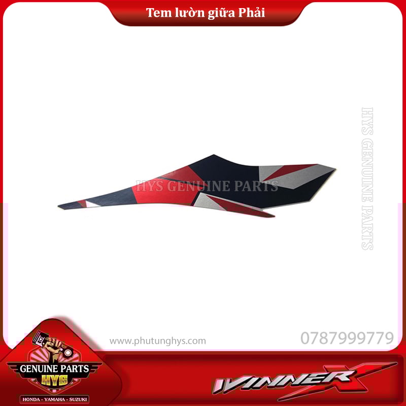 TEM LƯỜN GIỮA WINNER X V2 PHẢI (BẢN ĐỎ ĐEN BẠC 2020 ABS)