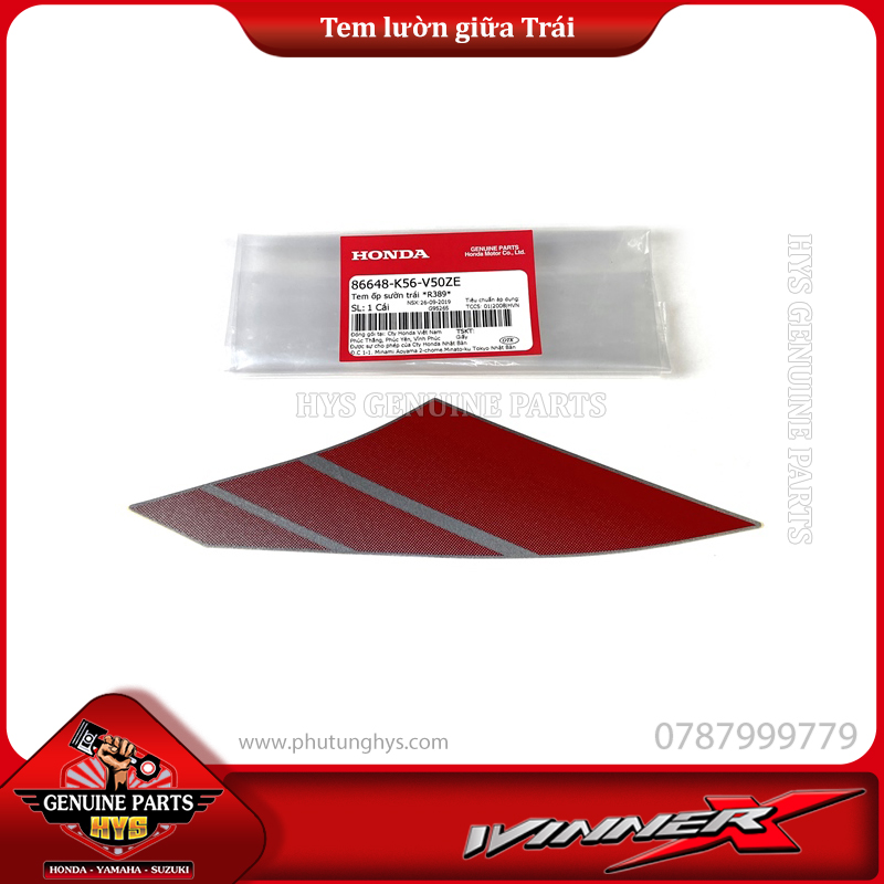 TEM LƯỜN GIỮA WINNER X V2 TRÁI (BẢN ĐỎ BẠC ĐEN 2019)