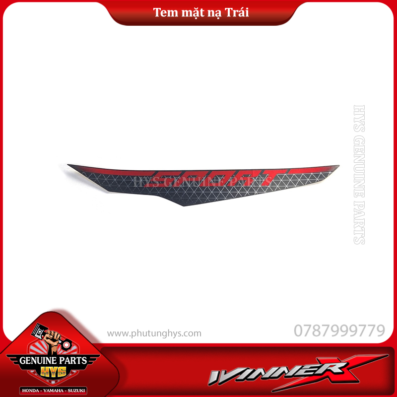 TEM MẶT NẠ TRƯỚC WINNER X V2 TRÁI (BẠC ĐEN ĐỎ 2020 ABS)