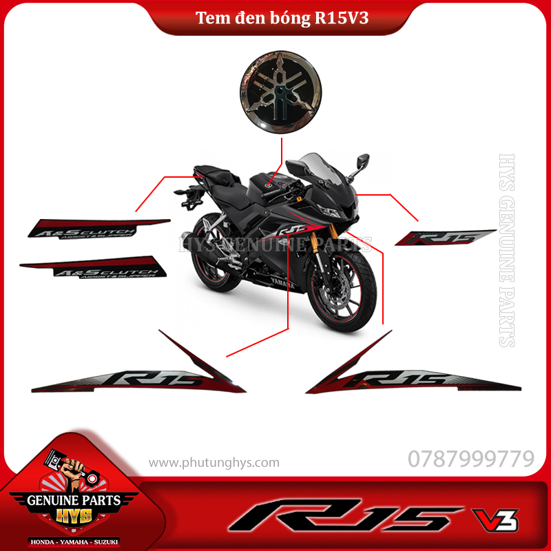 TEM ĐEN BÓNG R15-V3