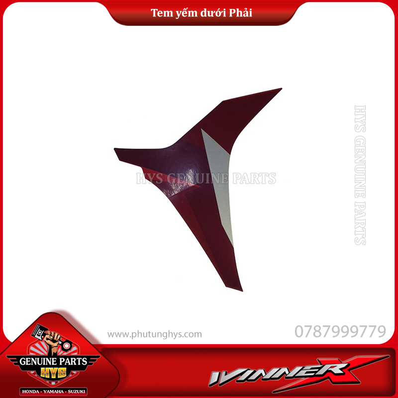 TEM YẾM DƯỚI WINNER X V2 PHẢI (BẢN ĐỎ BẠC ĐEN 2019 ABS)