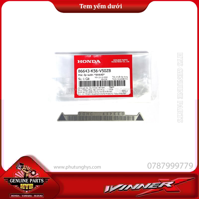 TEM YẾM DƯỚI WINNER X V2 TRÁI PHẢI (BẢN BẠC ĐỎ ĐEN 2019)