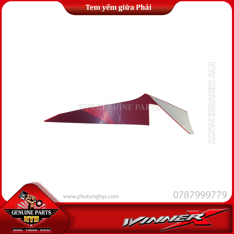 TEM YẾM GIỮA WINNER X V2 PHẢI (BẢN ĐỎ BẠC ĐEN 2019 ABS)