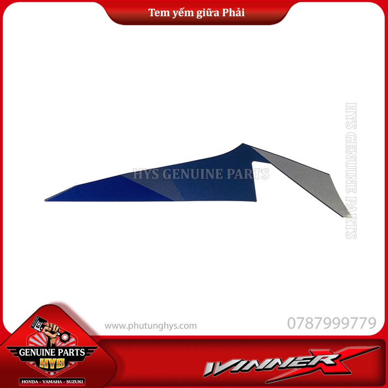 TEM YẾM GIỮA WINNER X V2 PHẢI (BẢN XANH BẠC ĐEN 2019 ABS)